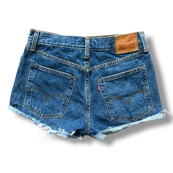 Levi's Blue Denim Cutoff Shorts White Oak Cone Denim Selvedge Women’s Size 27 - Picture 2 of 13